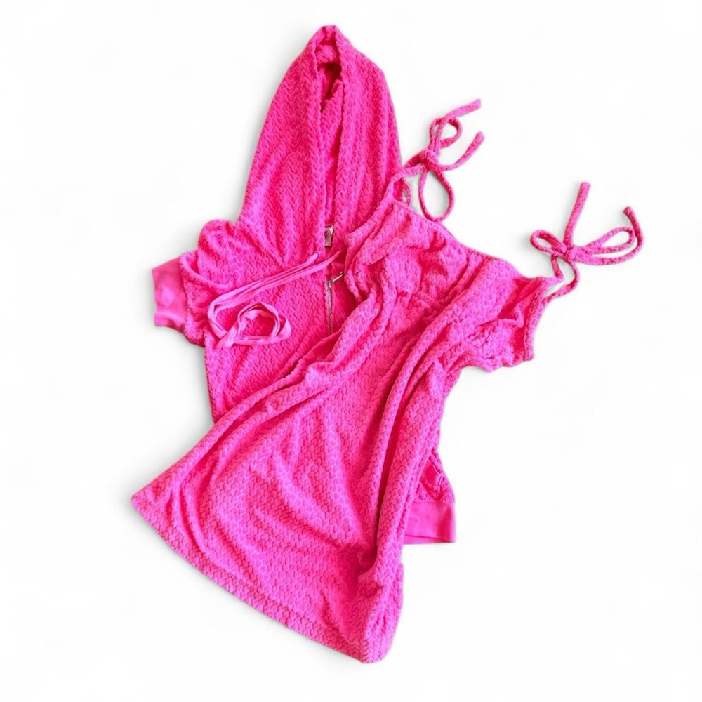 Juicy Couture Pink Embossed Heart Short Sleeve Jacket and Sleeveless Dress Set